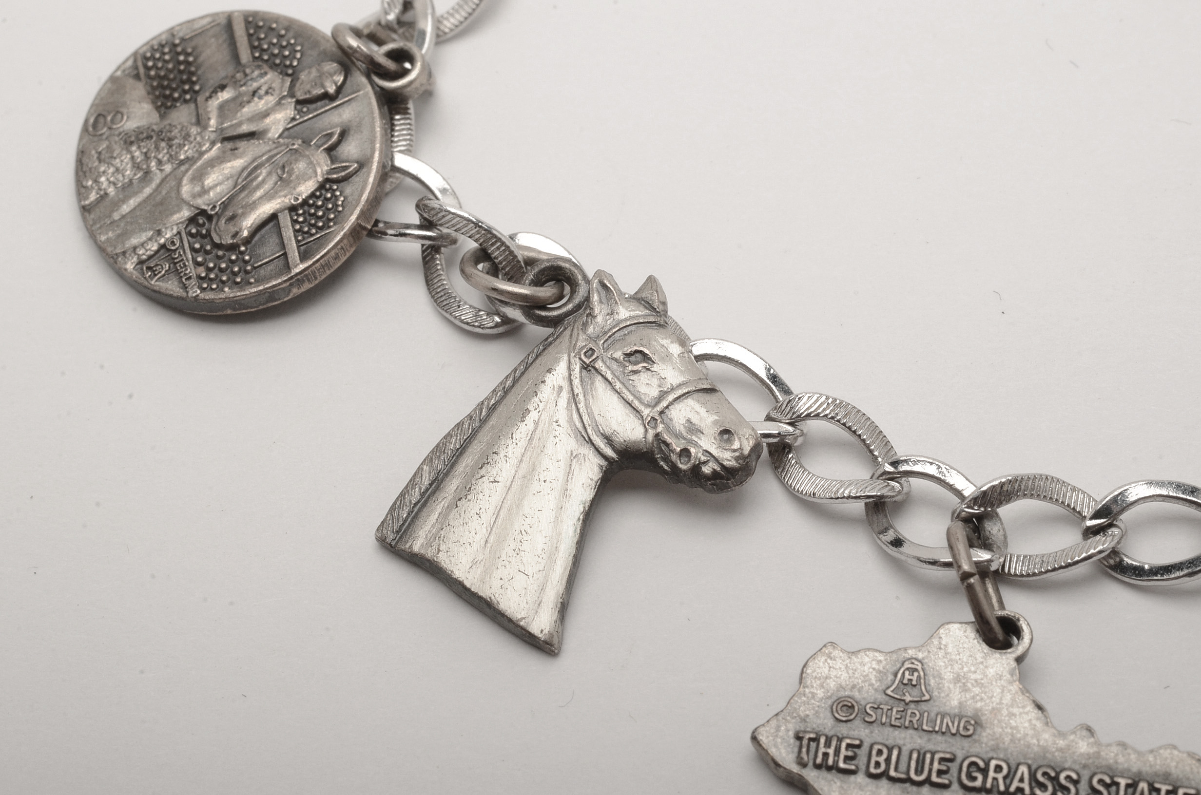 Sterling Silver Kentucky Derby Charm Bracelet