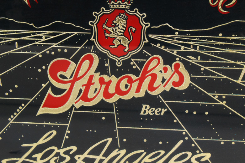 Vintage Mirrored Beverage Signs and Hamm's Beer Bear Decanter