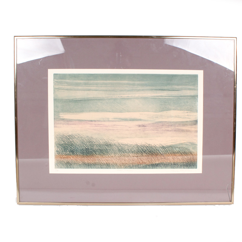 Laura Margolies Limited Edition Collograph "Dune Grasses"