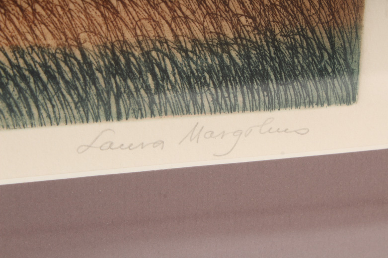 Laura Margolies Limited Edition Collograph "Dune Grasses"