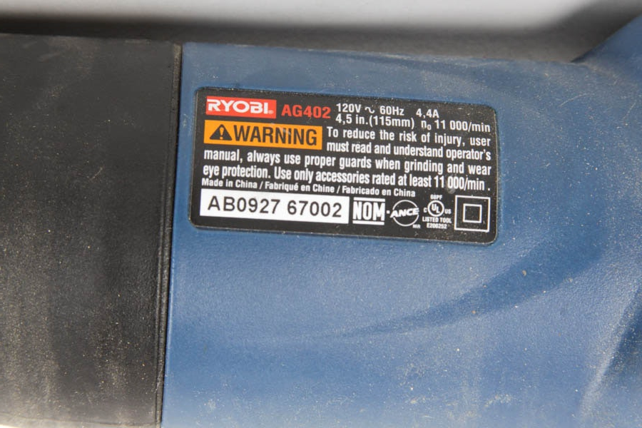 Ryobi Power Drill and Barrel Grip Angle Grinder