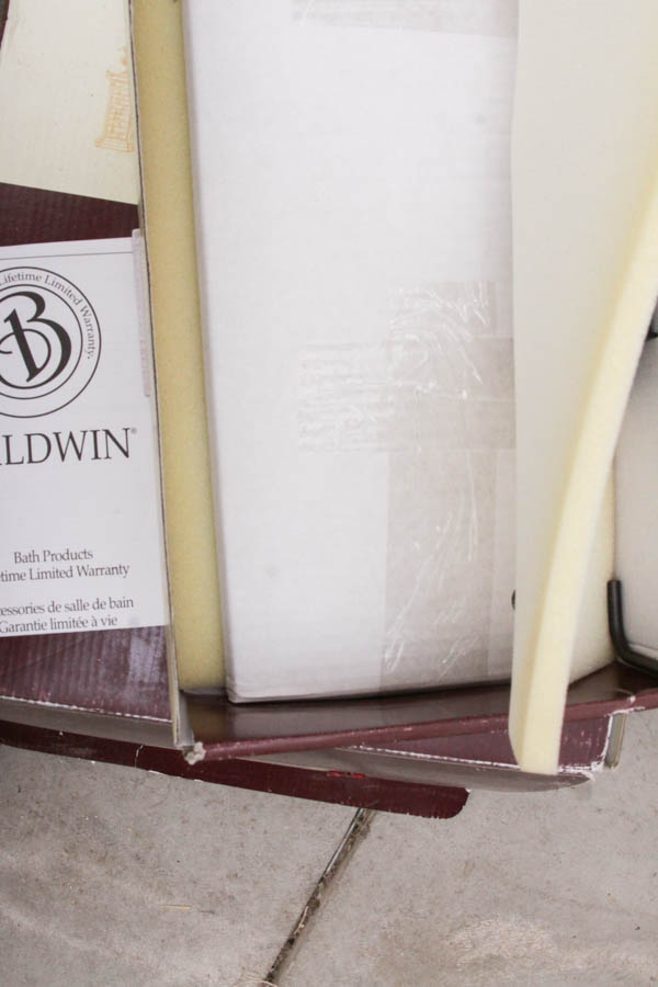 Baldwin Towel Rack and Glass Bathroom Shelf