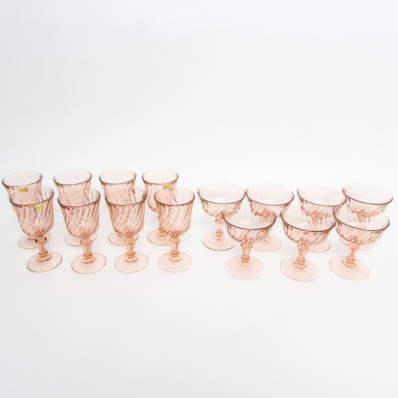 Cristal D'Arques-Durand Rosaline Pink Luminarc Glasses