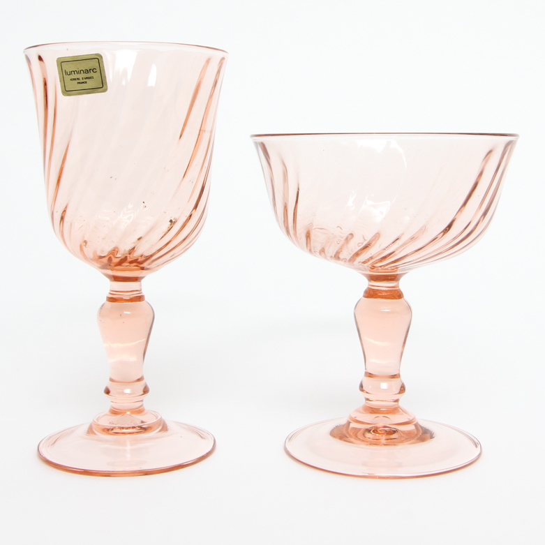 Cristal D'Arques-Durand Rosaline Pink Luminarc Glasses