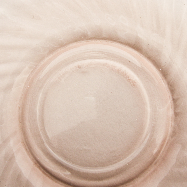 Arcoroc "Rosaline" Pink Glass Plates, Teacups, and Bowl