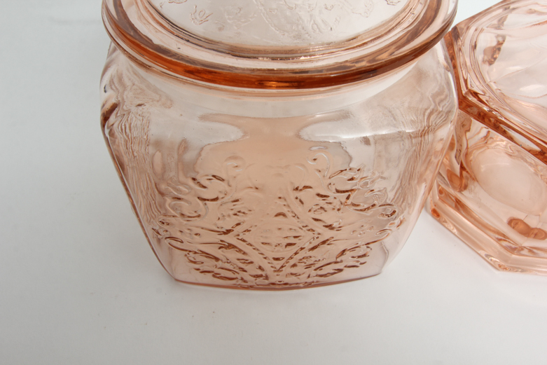 Collection of Pink Depression Glass