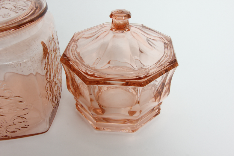 Collection of Pink Depression Glass