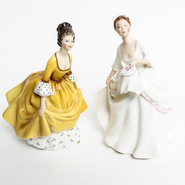 Pair of Vintage Royal Doulton Figurines "Coralie" and "Carol"