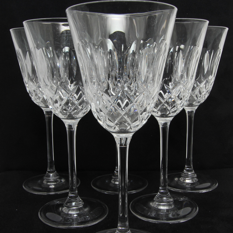 Set of Cut Crystal Wine Glasses