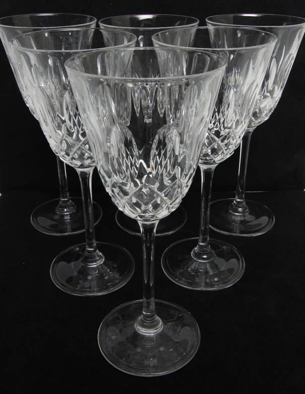 Set of Cut Crystal Wine Glasses