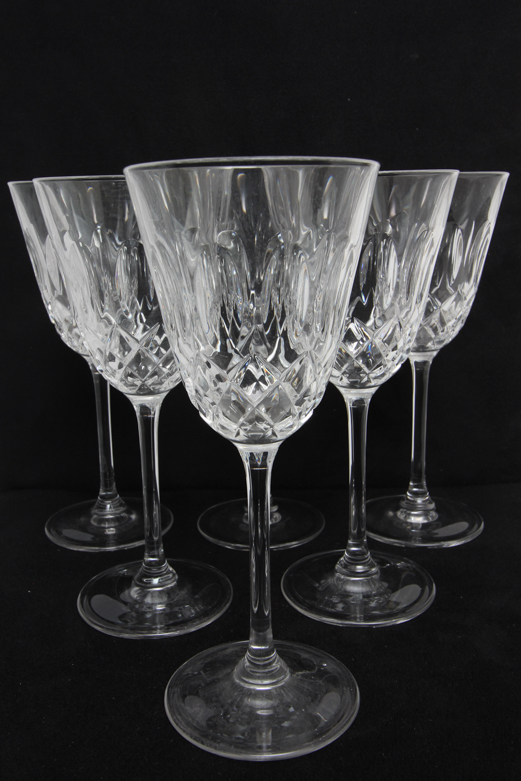 Set of Cut Crystal Wine Glasses