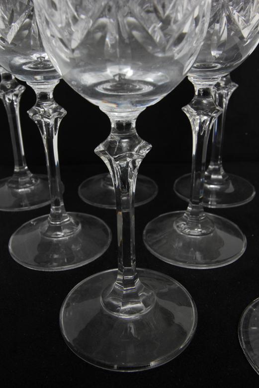 Set of Cut Crystal Wine Glasses
