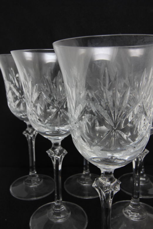 Set of Cut Crystal Wine Glasses