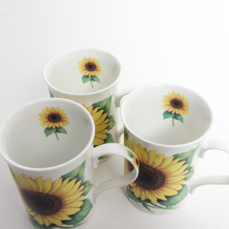 Collection of Crown Trent Sunflower Mugs