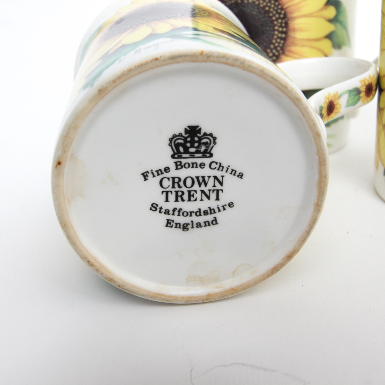 Collection of Crown Trent Sunflower Mugs