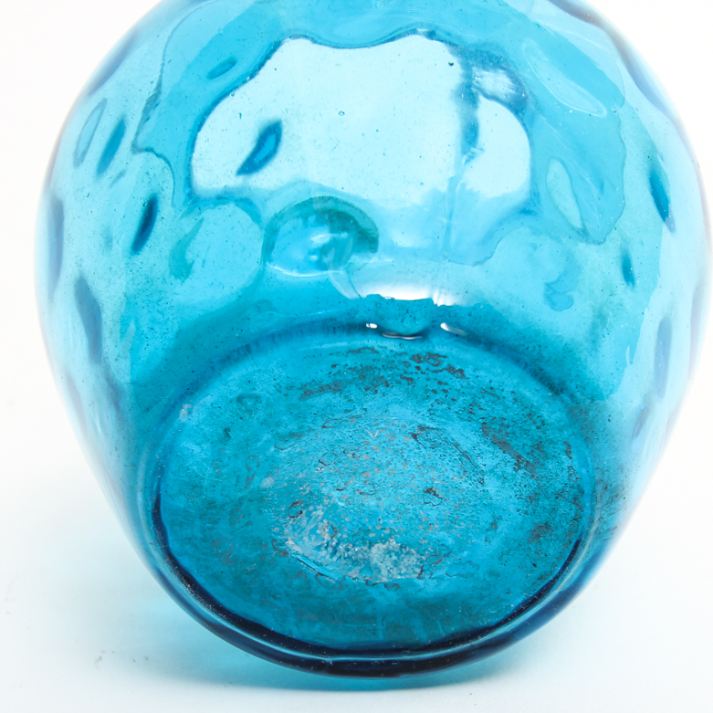 Blue "Coin Dot" Glass Pitcher