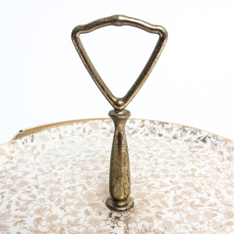 Karol China Karolyte Tidbit Tray with 22K Gold