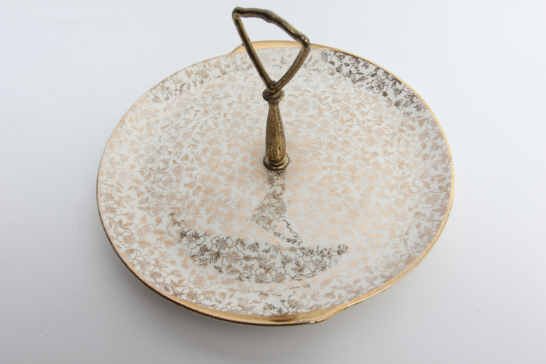 Karol China Karolyte Tidbit Tray with 22K Gold