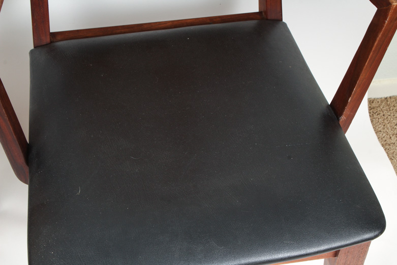 Set of Mid Century Modern High Back Teak Dining Chairs