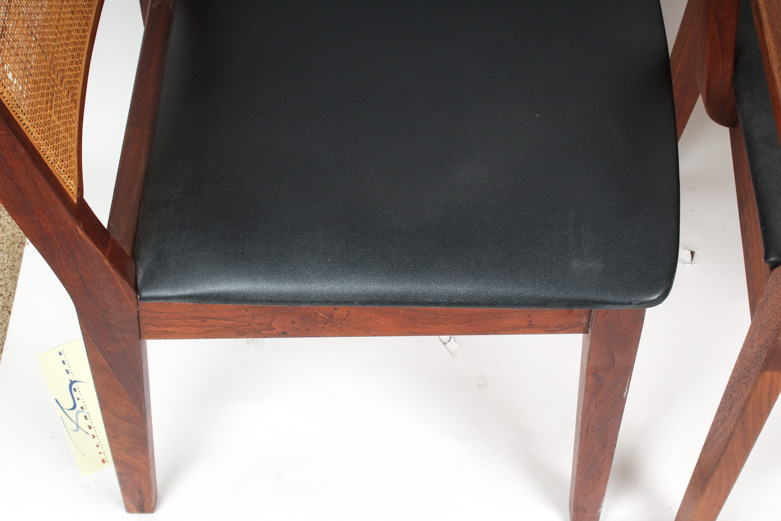 Set of Mid Century Modern High Back Teak Dining Chairs