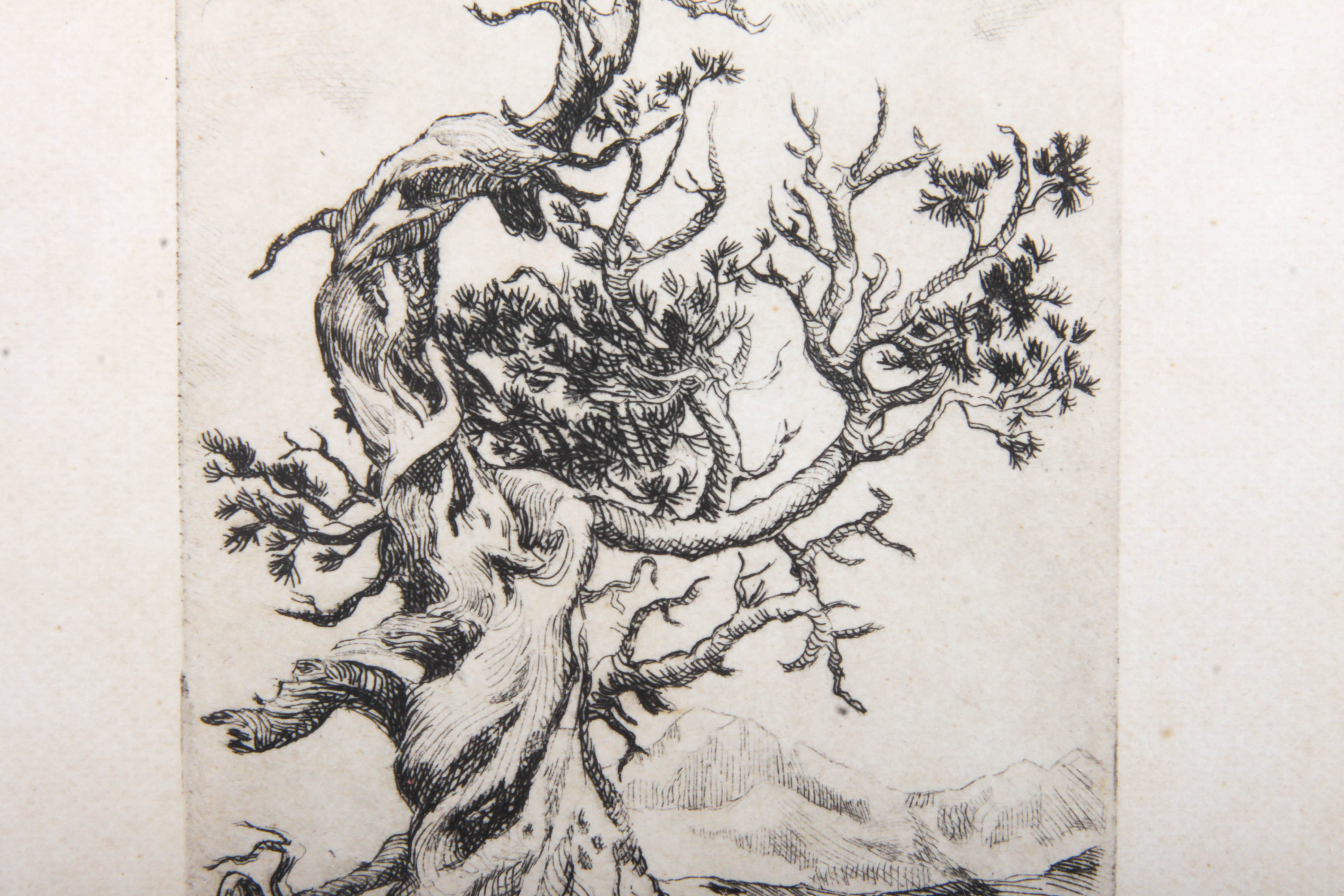 Lucile Thomas Signed Etching "Old Scout"