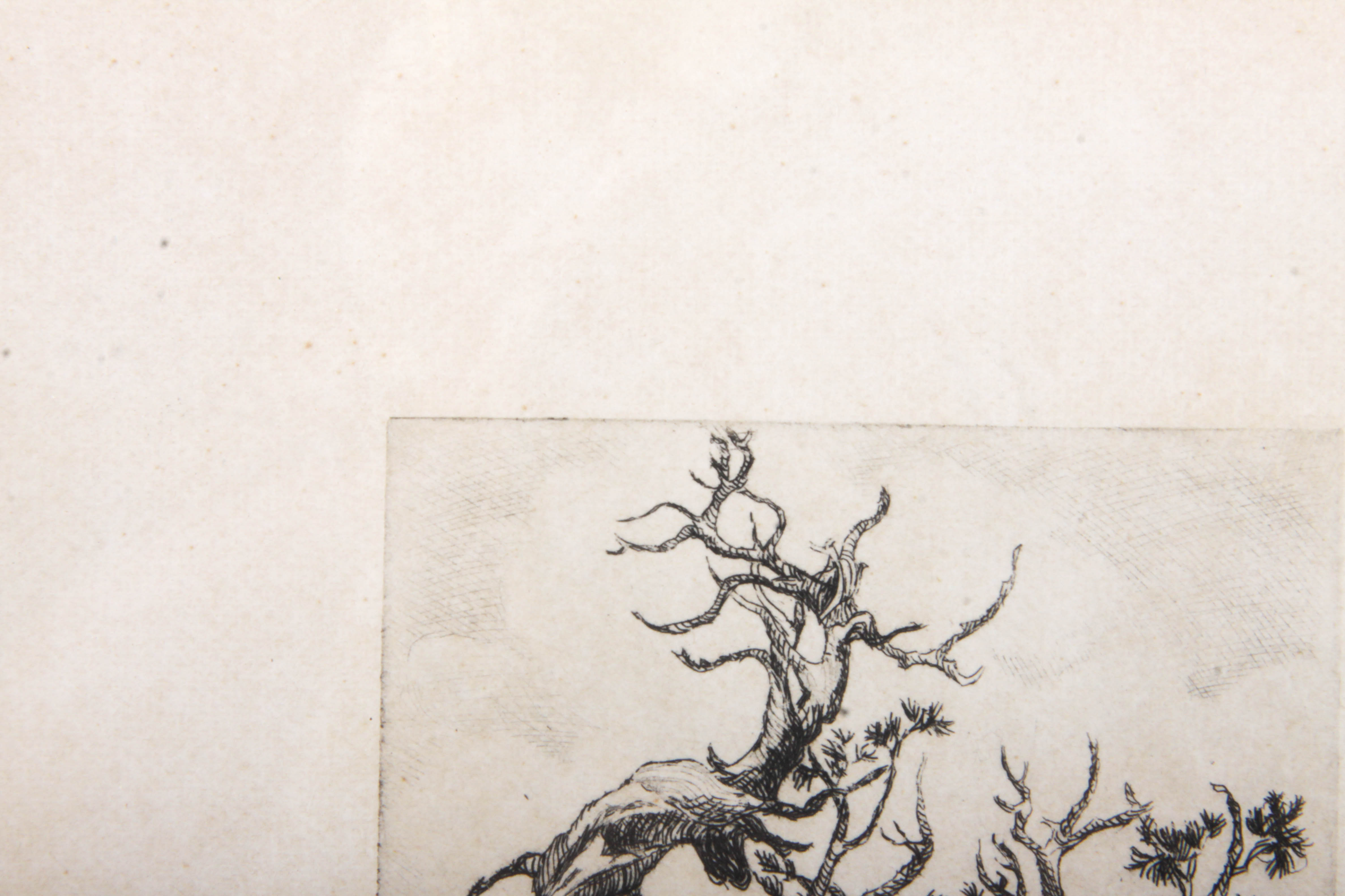 Lucile Thomas Signed Etching "Old Scout"