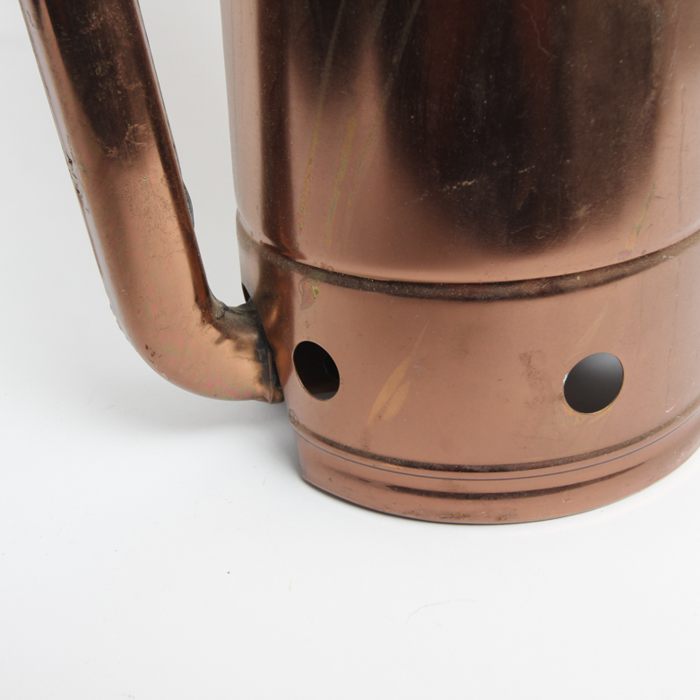 Vintage Copper Oil Can and Enameled Storage Container