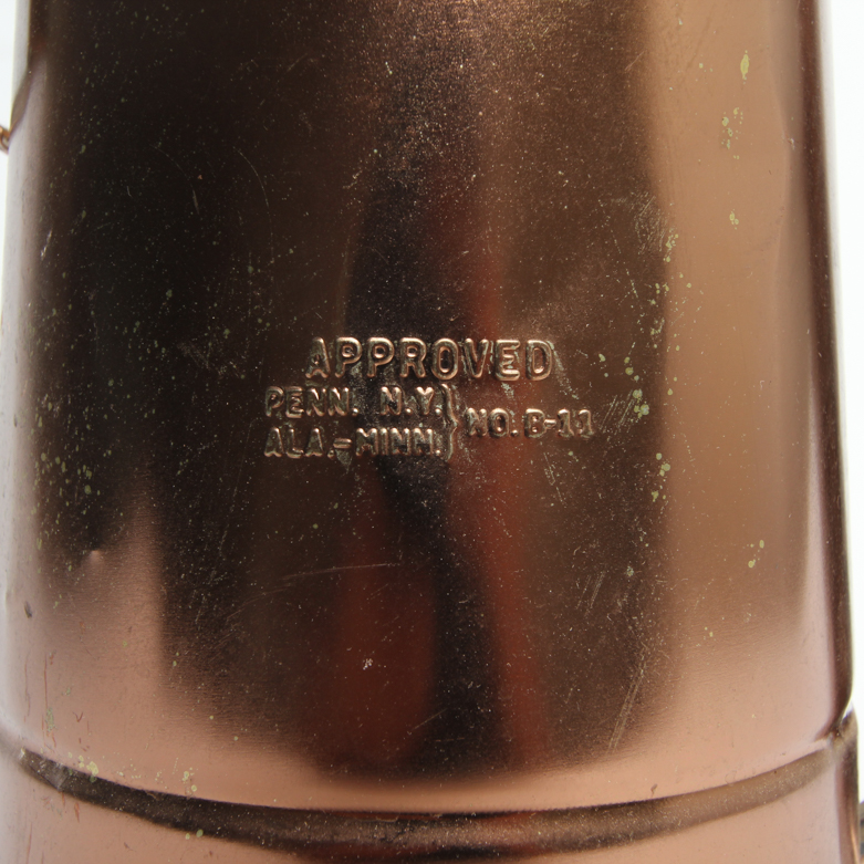Vintage Copper Oil Can and Enameled Storage Container