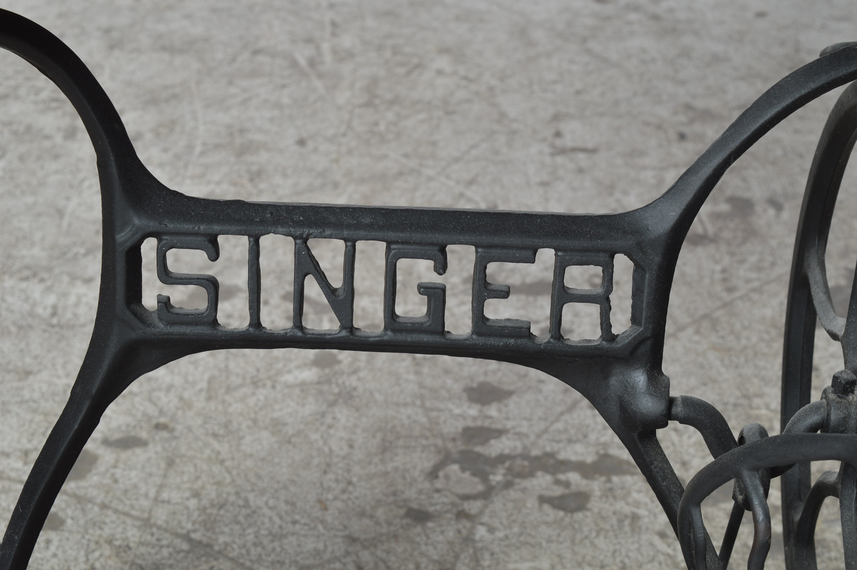 Vintage Oak Sewing Machine Table with Singer Base and Treadle