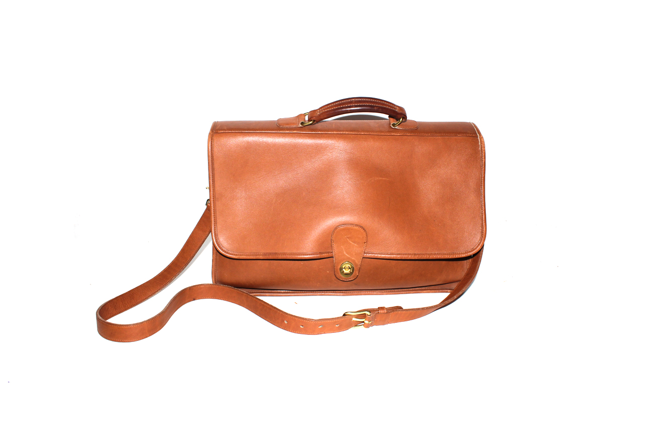Camel Leather Coach Messenger Bag