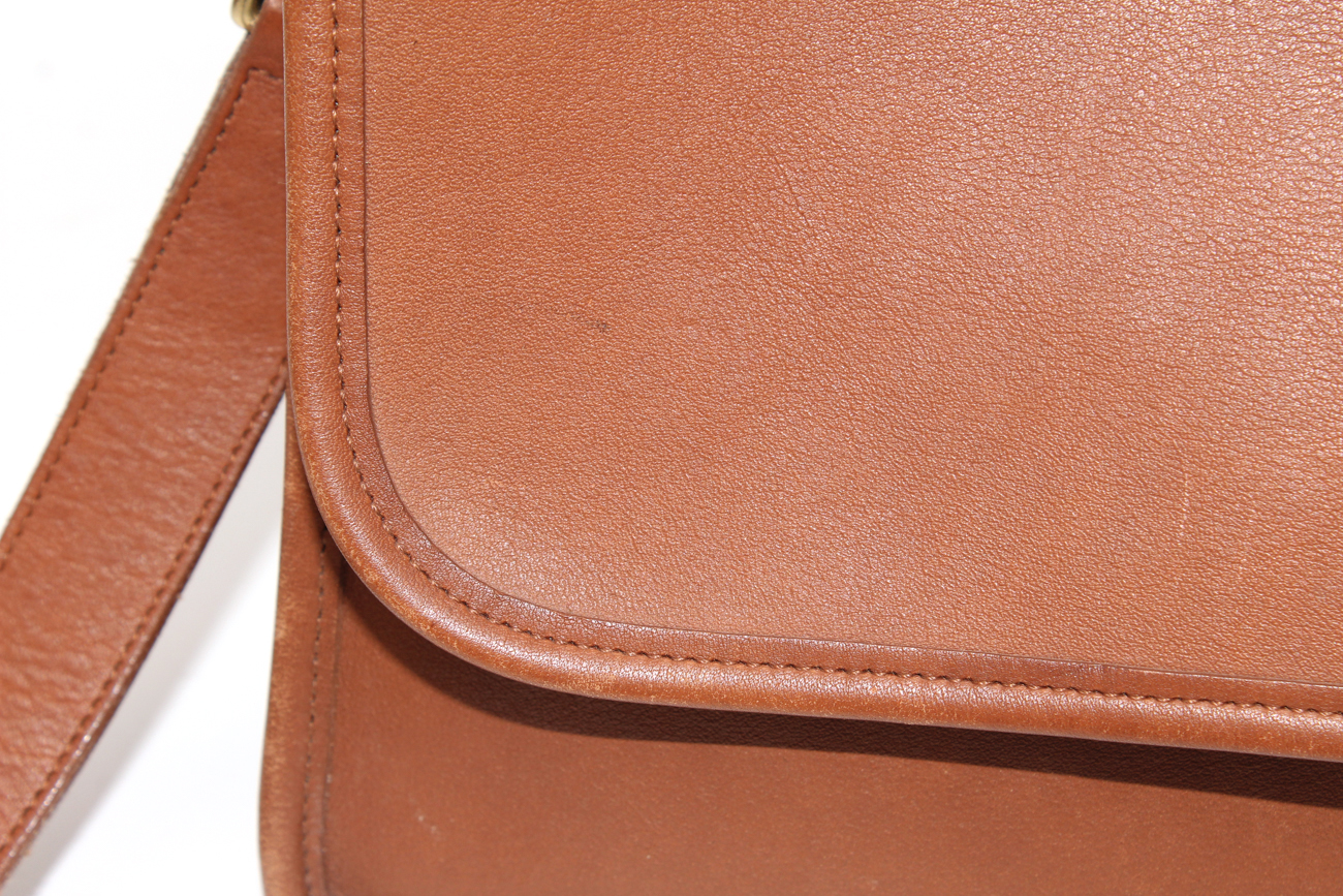 Camel Leather Coach Messenger Bag