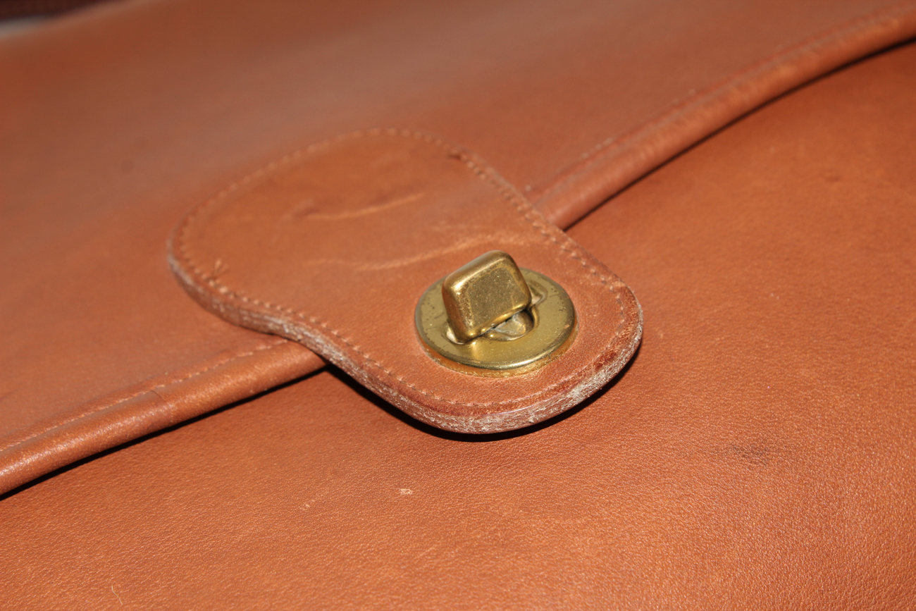Camel Leather Coach Messenger Bag