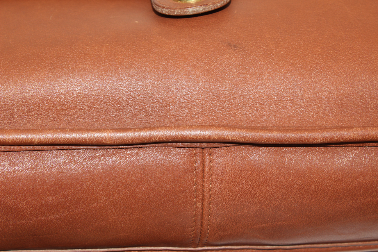 Camel Leather Coach Messenger Bag