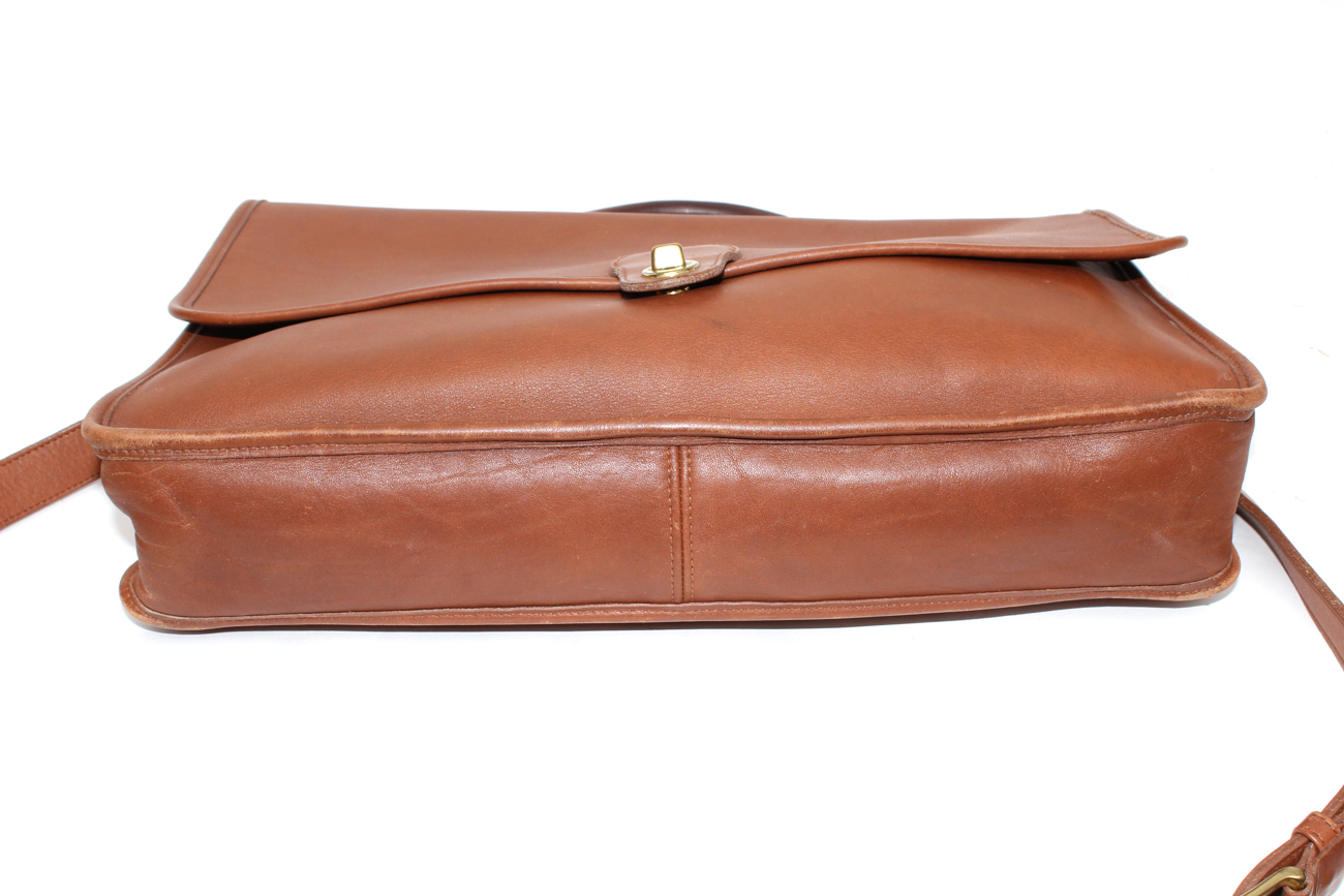 Camel Leather Coach Messenger Bag