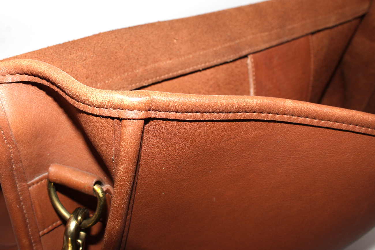 Camel Leather Coach Messenger Bag