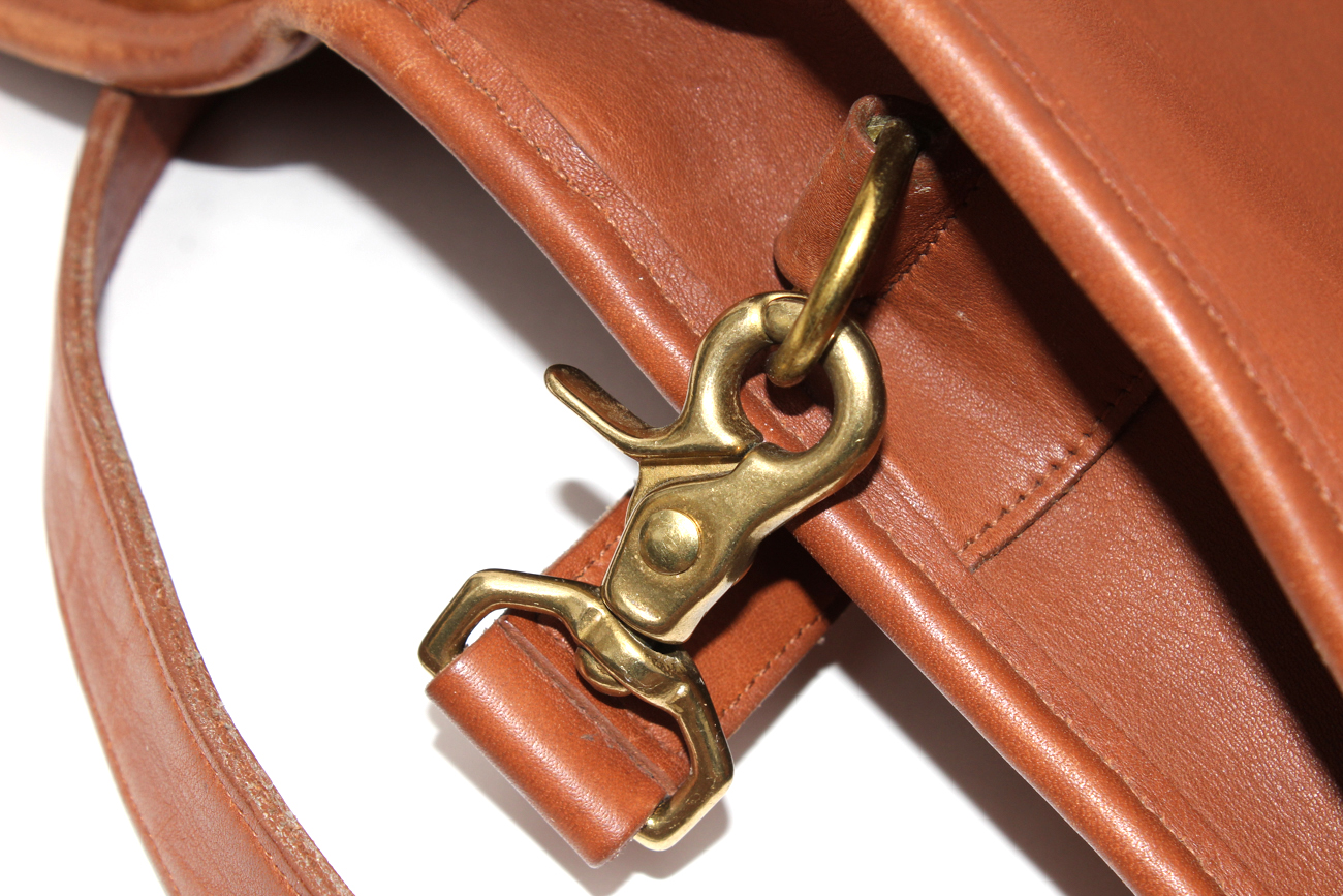 Camel Leather Coach Messenger Bag