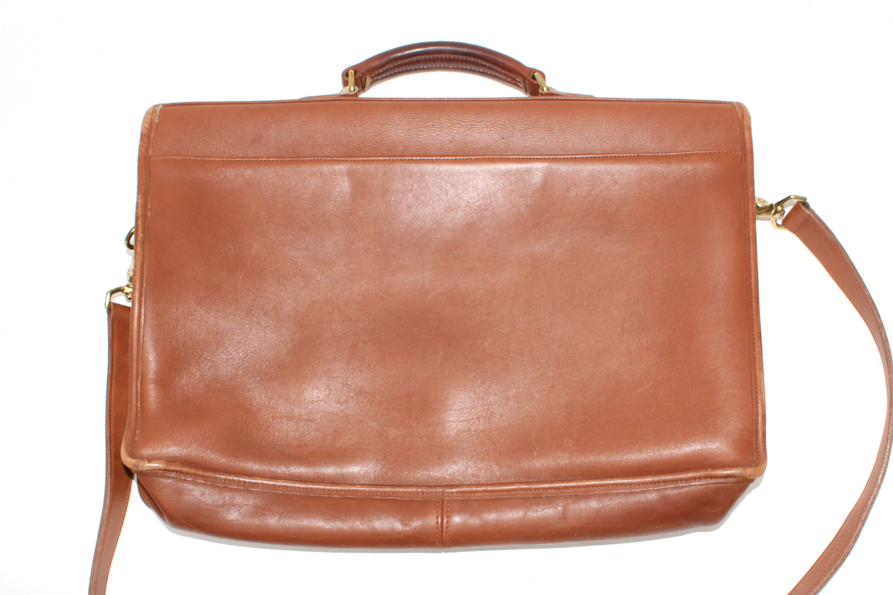 Camel Leather Coach Messenger Bag