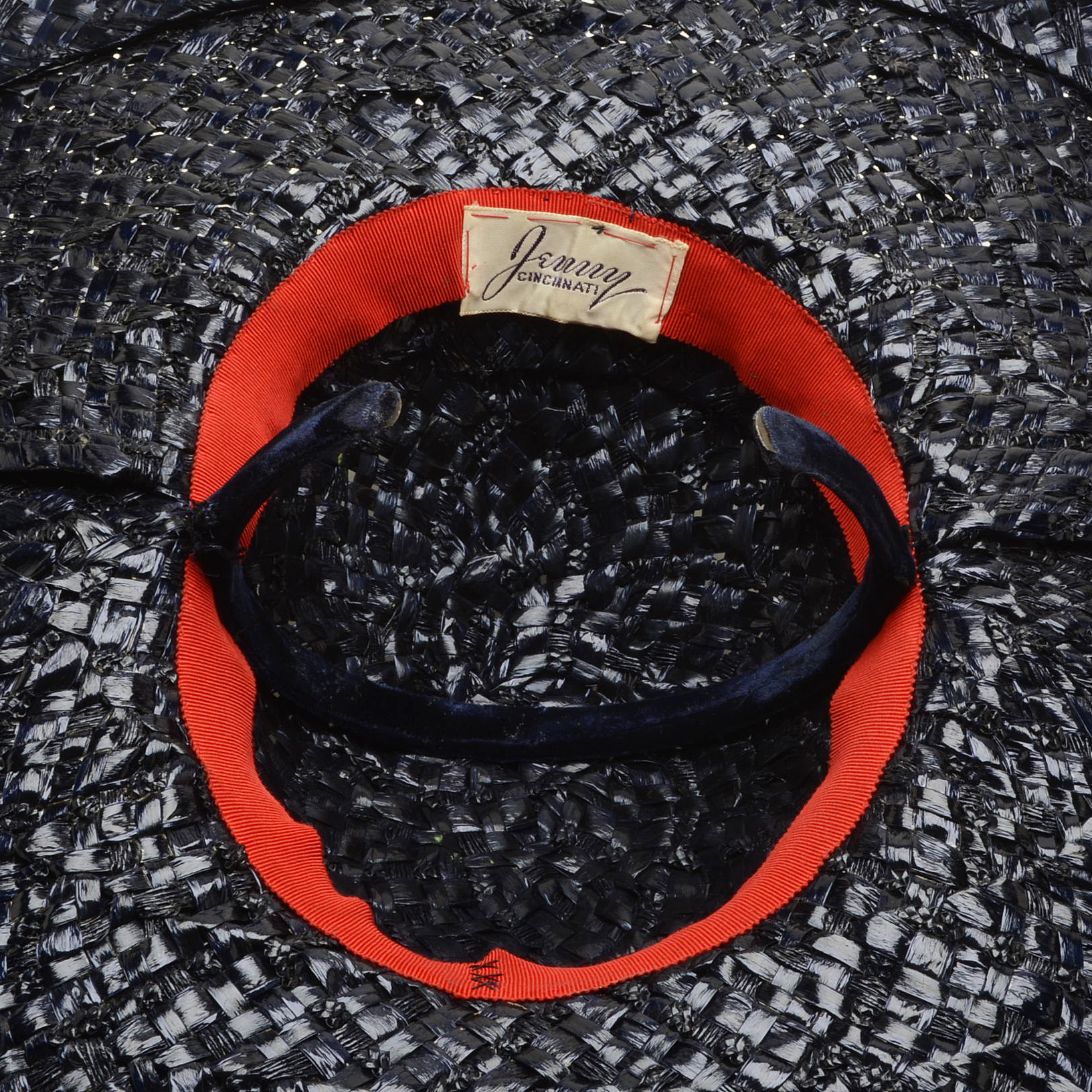 Women's Vintage Embellished Straw Brimmed Hat