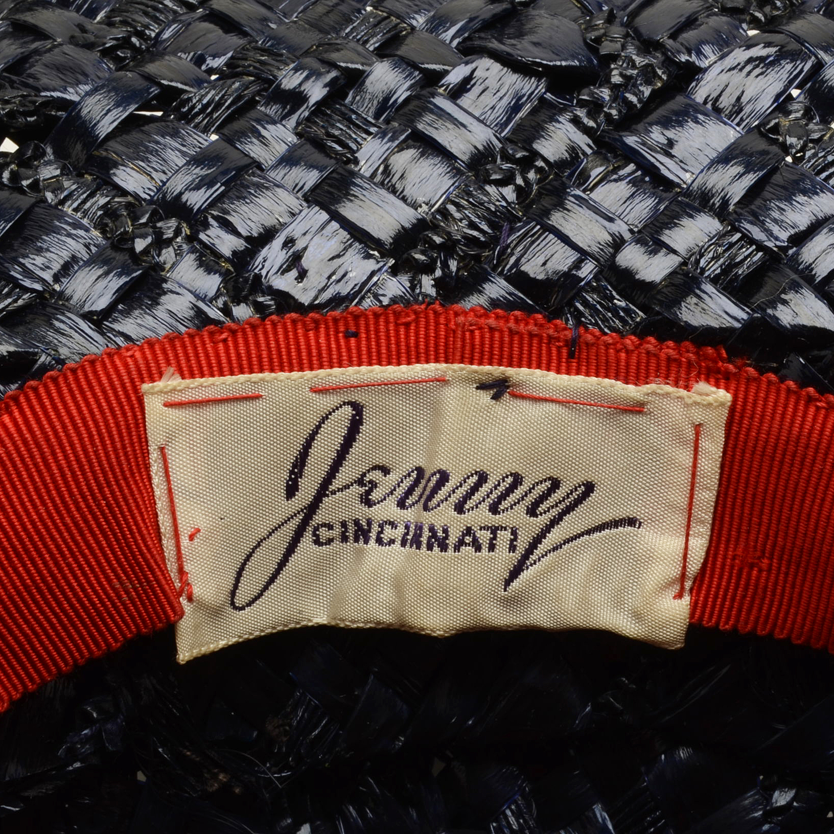 Women's Vintage Embellished Straw Brimmed Hat