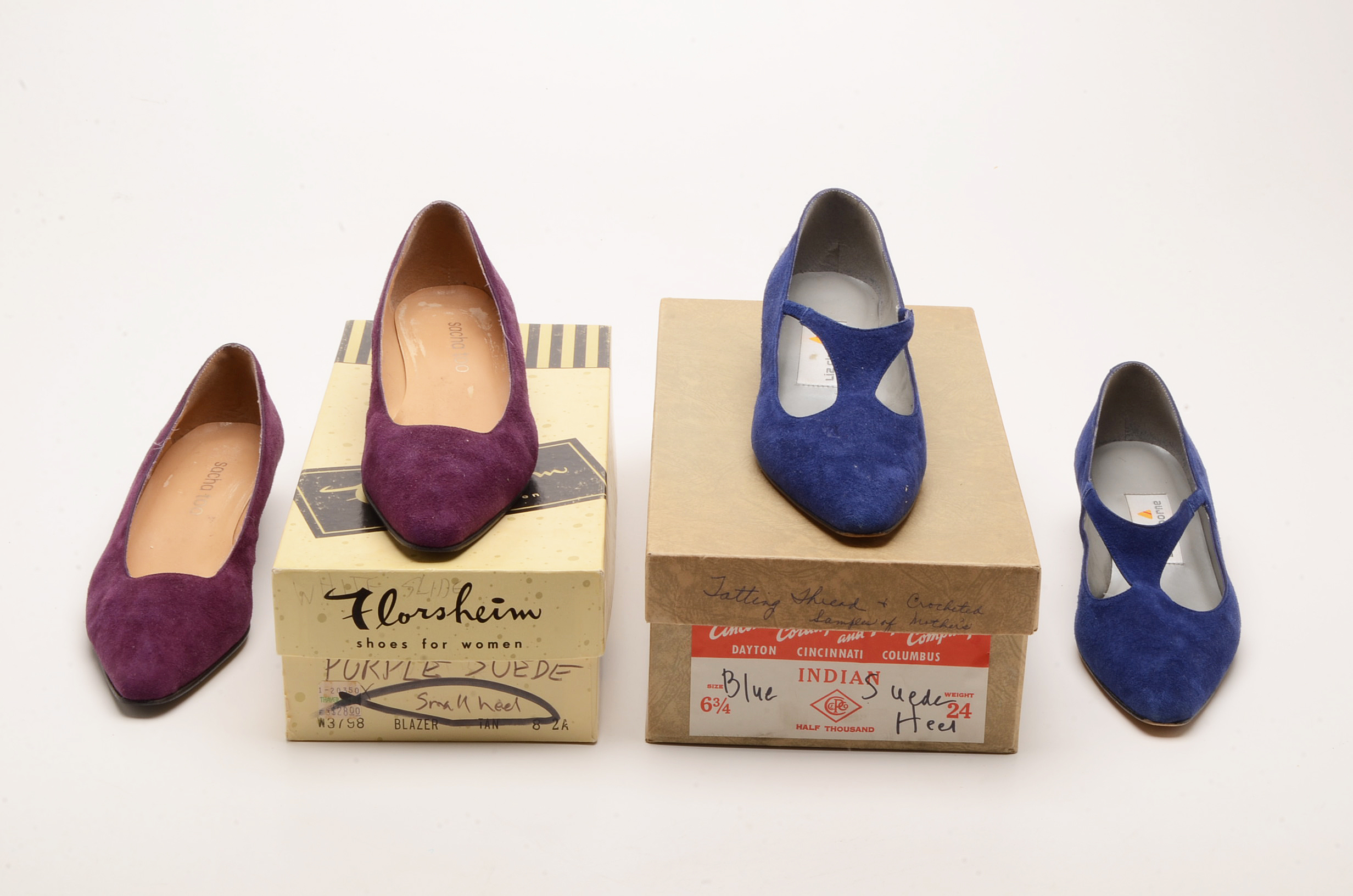 Two Pairs of Women's Vintage Suede Shoes