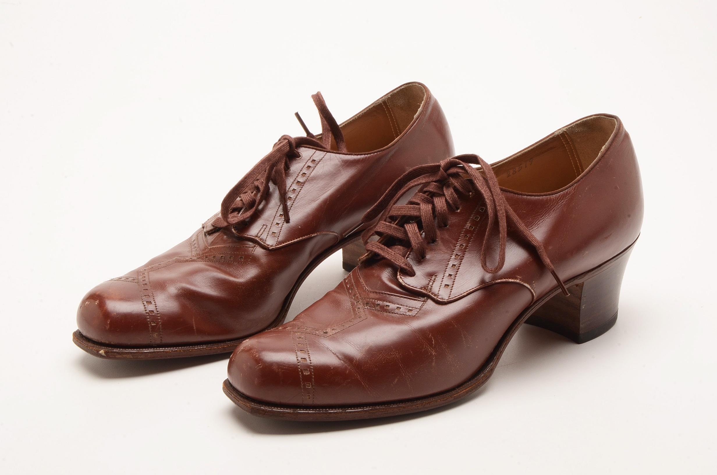 Two Pairs of Women's Vintage Heeled Oxfords