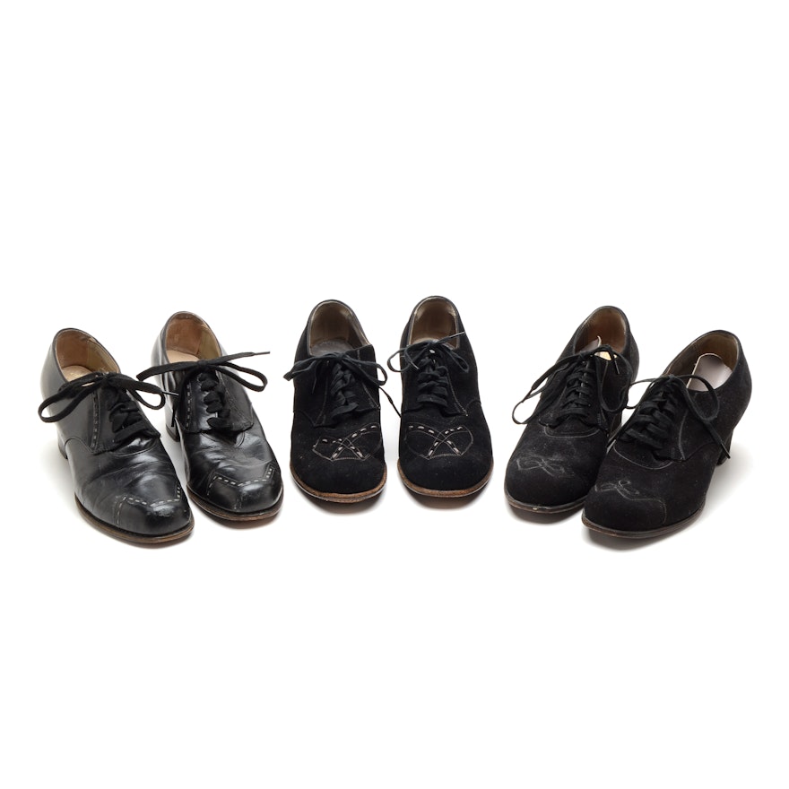 Assortment of Women's Vintage Heeled Oxfords