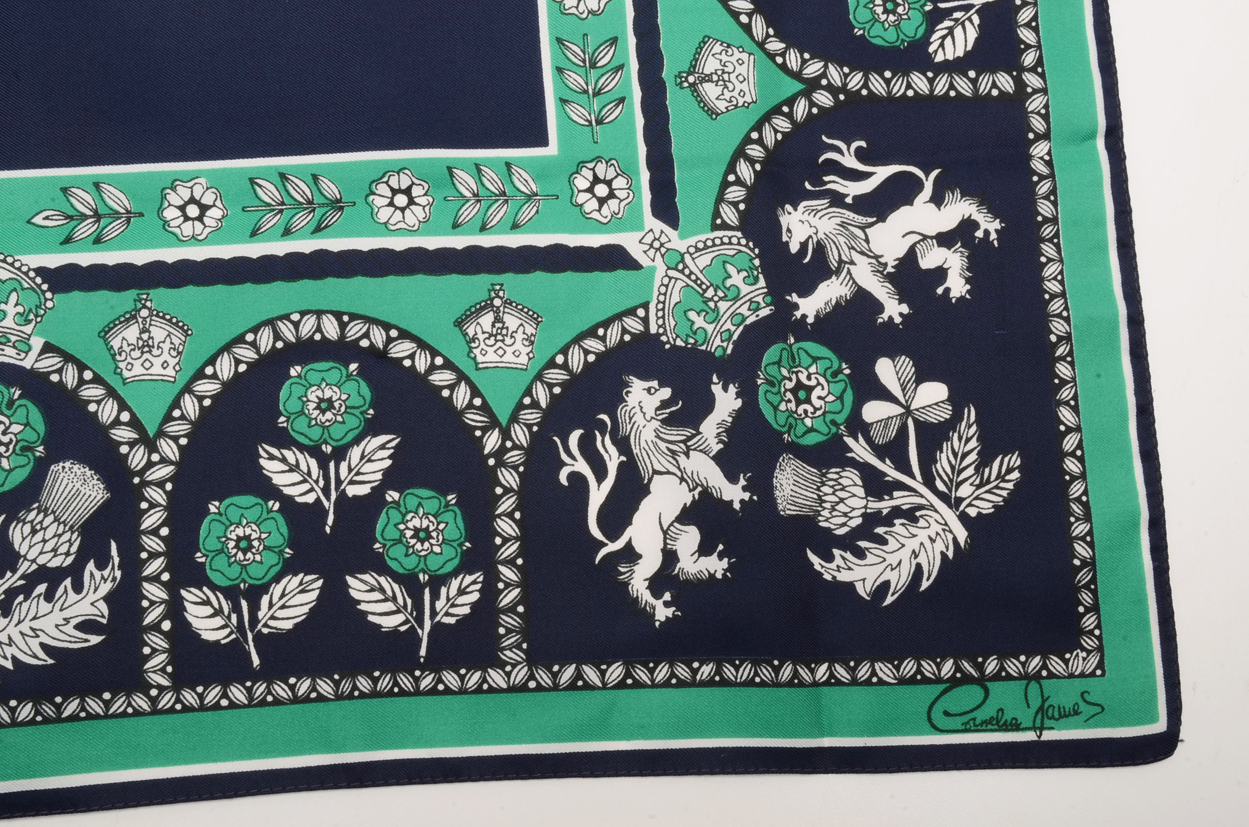 Pair of Vintage Queen Elizabeth II Souvenir Scarves