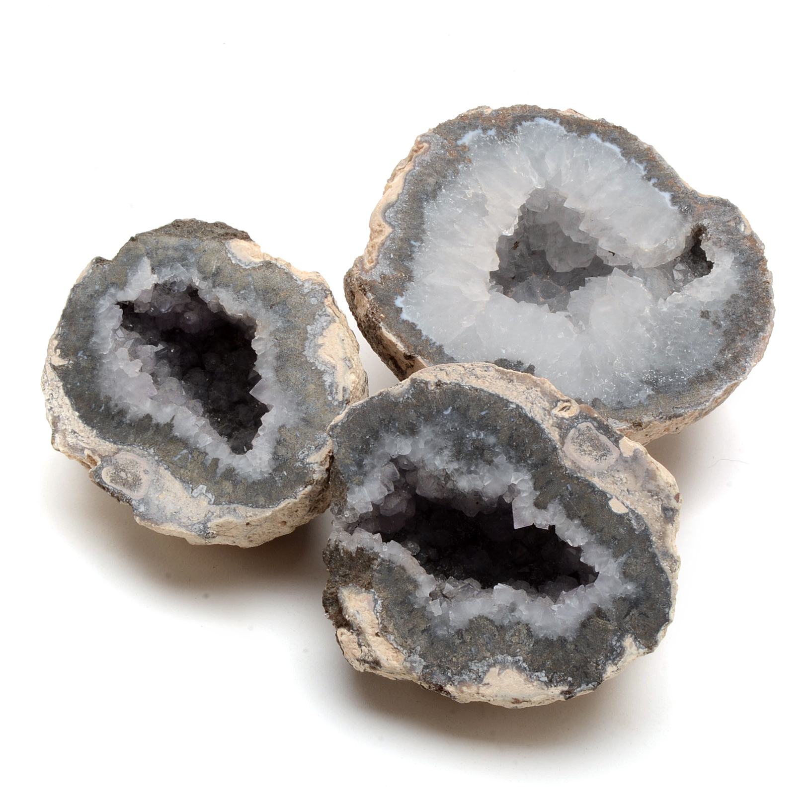 Group of Three Broken Geodes