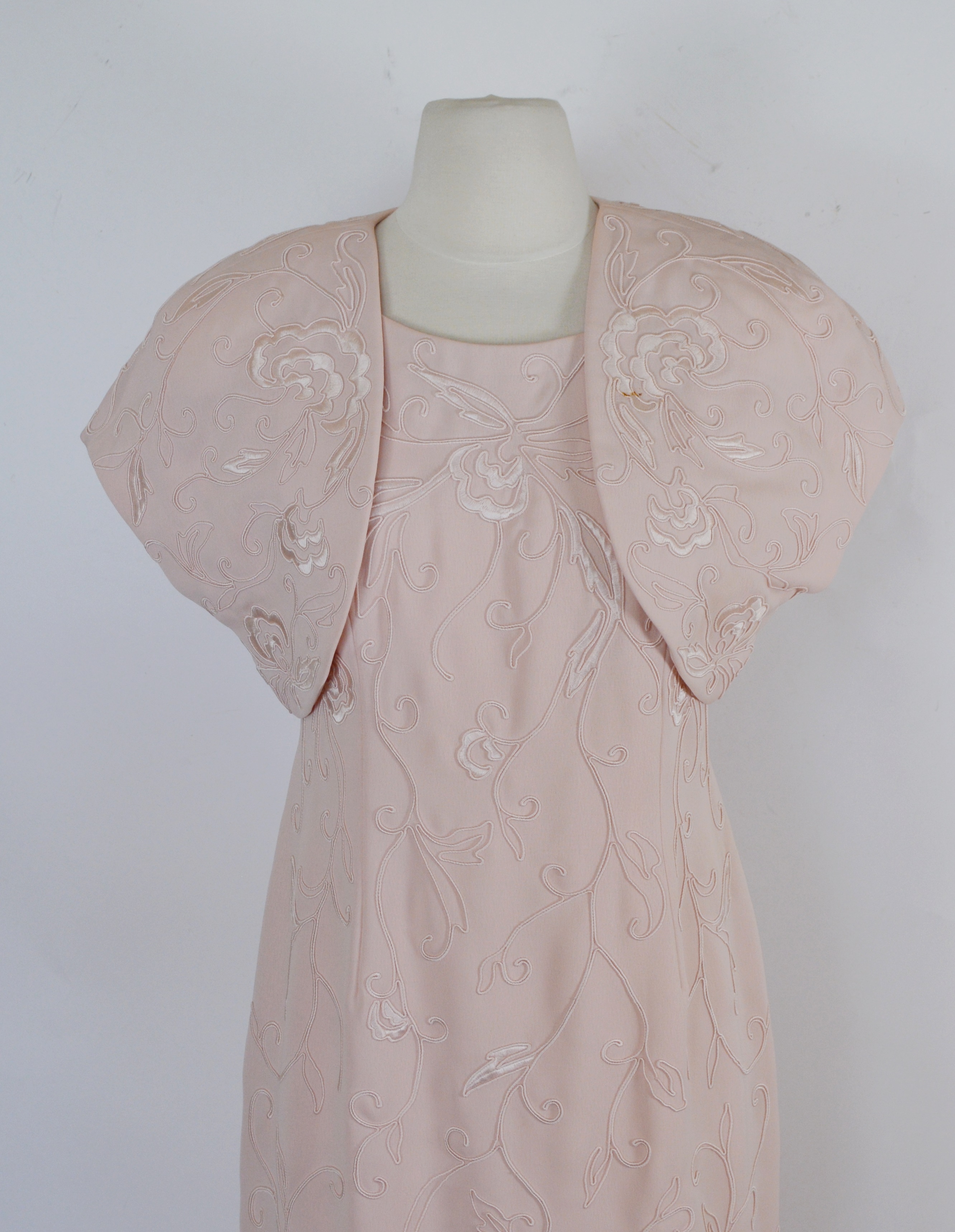 Marie St. Claire Embroidered Pink Sheath Dress With Jacket