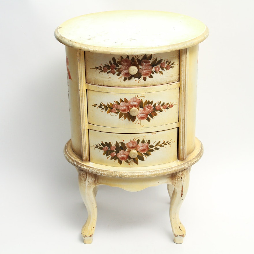 Contemporary French Provincial Style Three-Drawer Nightstand