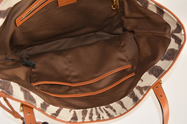 Ralph Laureen Zebra Print Canvas Handbag