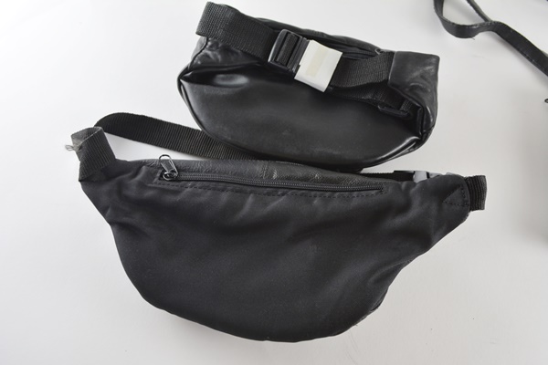 Black Leather Fanny Packs and Crossbody Bag