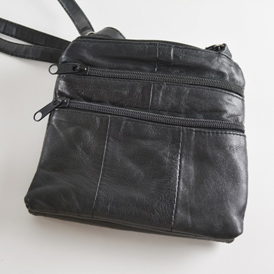 Black Leather Fanny Packs and Crossbody Bag