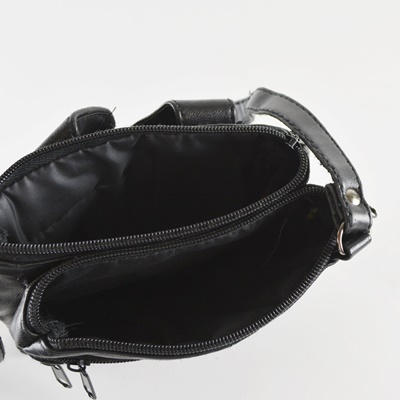 Black Leather Fanny Packs and Crossbody Bag